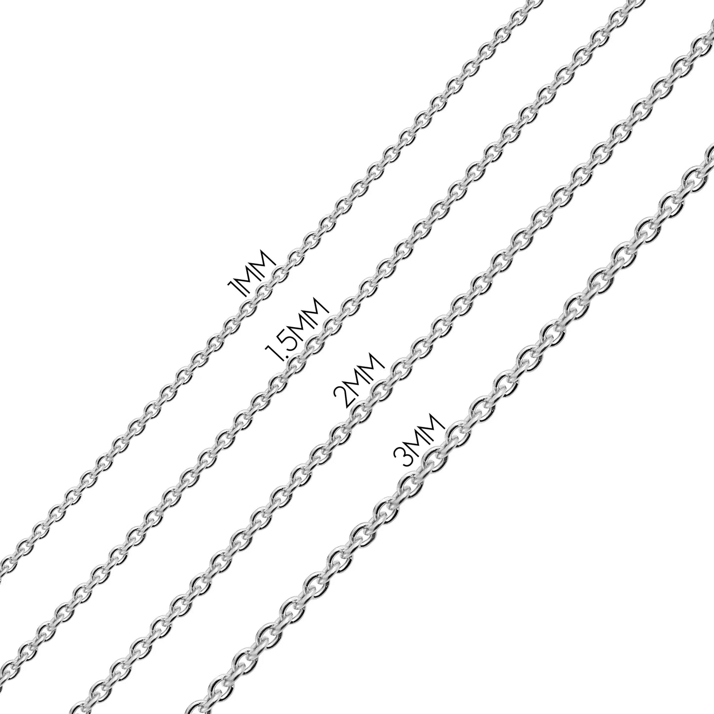 Mens Stainless Steel 3Mm Medium Men'S Box Chain Necklace