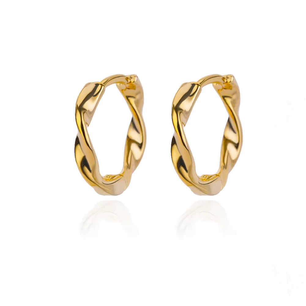 U Shape Hoop Earrings for Women Smooth Gold Plated Stainless Steel Earrings Female Classic Statement Wedding Ear Jewelry Aretes