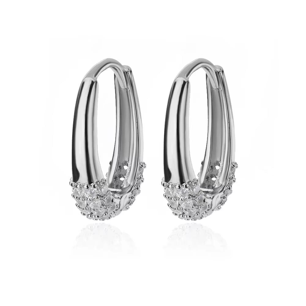 Oval Earrings for Women Waterproof Zircon Stainless Steel Earrings 2024 Trend New in Elegant Piercing Ear Jewelry Aretes Mujer